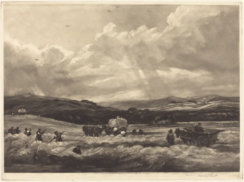 Hayfield in Yorkshire, by Frank Short, ink, 1904