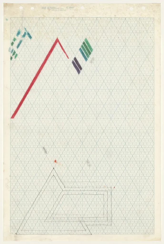 Untitled, by Frank Stella, graphite, 1968