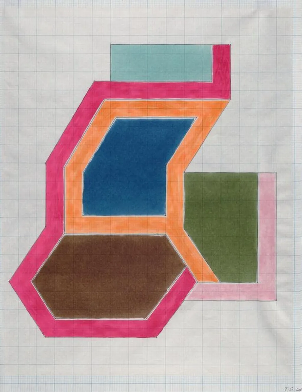 Untitled drawing, by Frank Stella, 1966