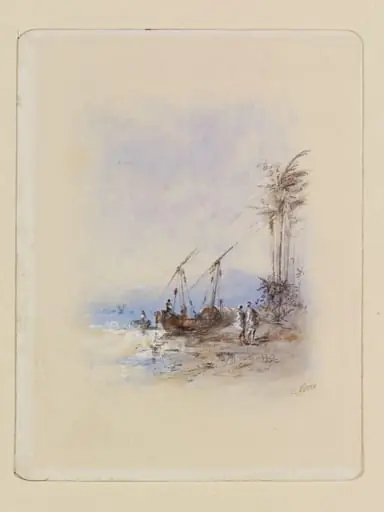A Scene on the Nile with a Dahabiyyah, by Frank V. Norie