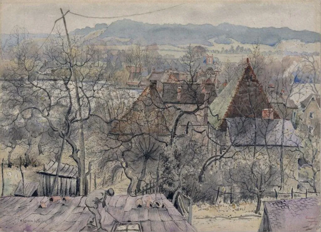 Shoreham from the Royal Oak, by Franklin White, watercolor, 1924
