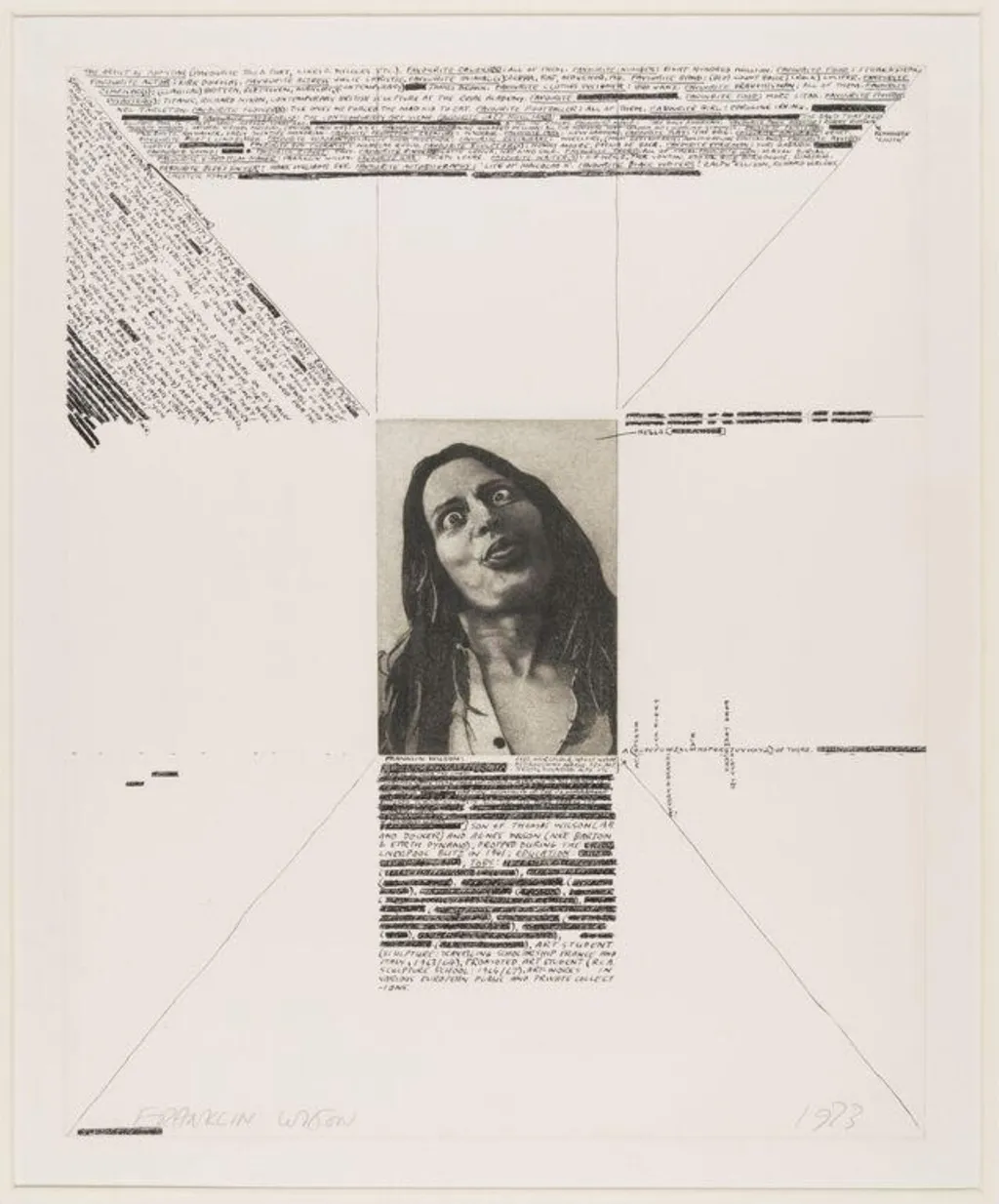 Interviews/Self-portrait, by Franklin Wilson, 1973