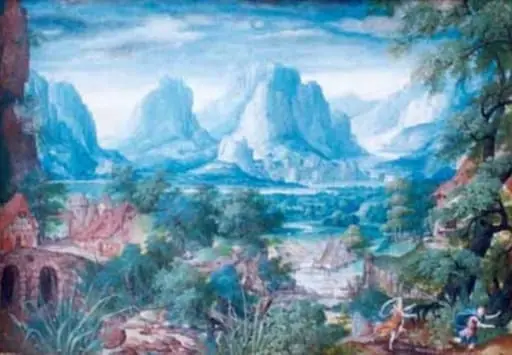 Peisaj stâncos cu cascadă, by Frans Boels