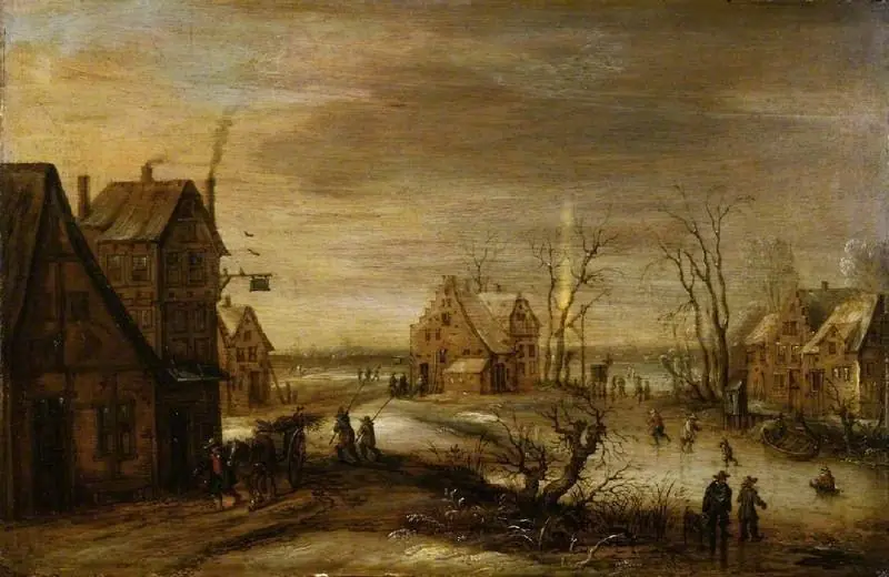 A village in winter