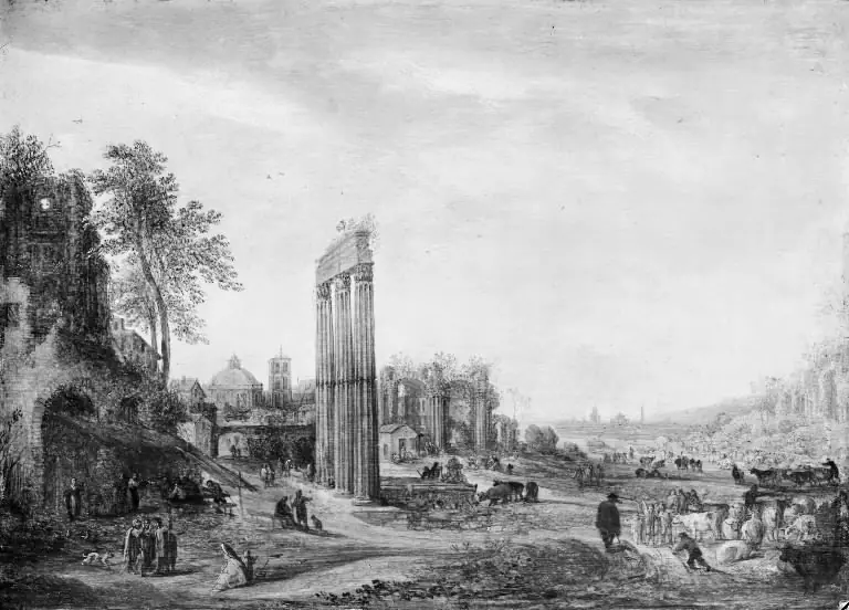 View of Campo Vaccino in Rome, by Frans de Momper
