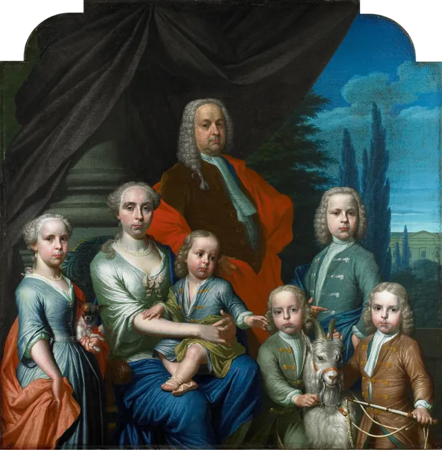 Willem Philip Kops, with his Wife and Children