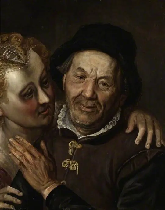 Couple embracing, by Frans Floris