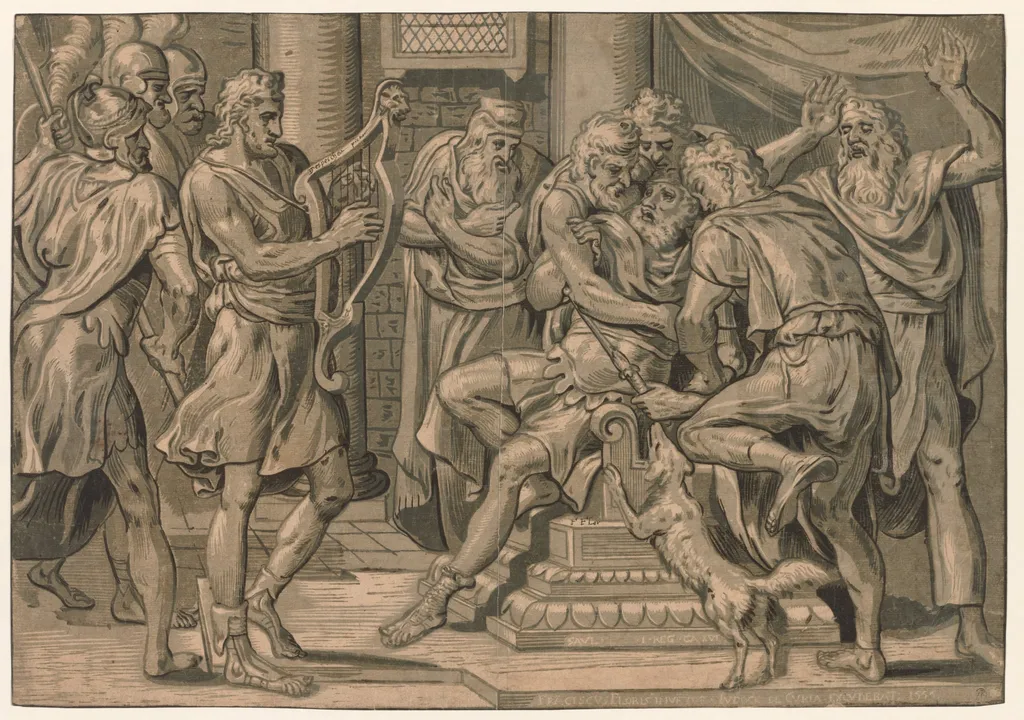 David Playing the Harp before Saul, by Frans Floris, 1555