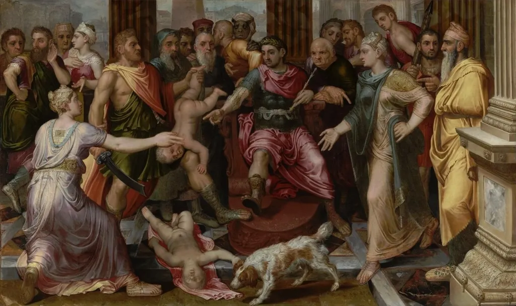 The Judgement of Solomon, by Frans Floris, oil, 1547