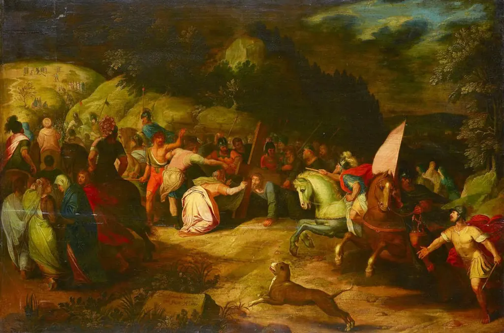 Christ collapsing under the cross on his way to Golgotha, by Frans Francken I