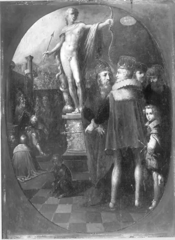 Apollo als Patron der Regierenden (nach Jan Saenredam), by Frans Francken III
