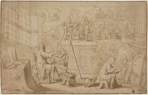 An Artist's Studio [recto], by Frans Francken the Younger