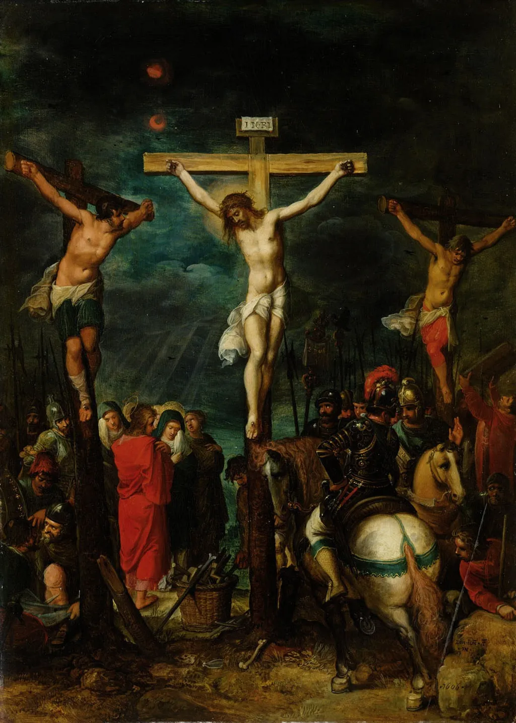 Crucifixion, by Frans Francken the Younger, paint, 1606