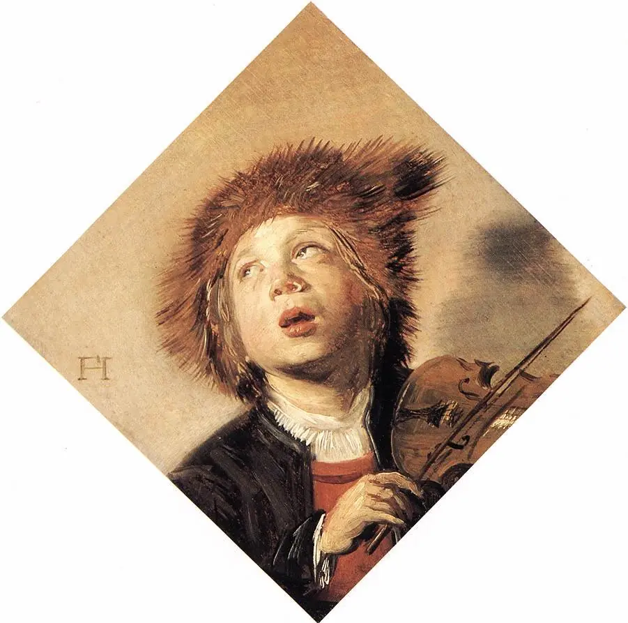Boy playing a violin, by Frans Hals, 1628
