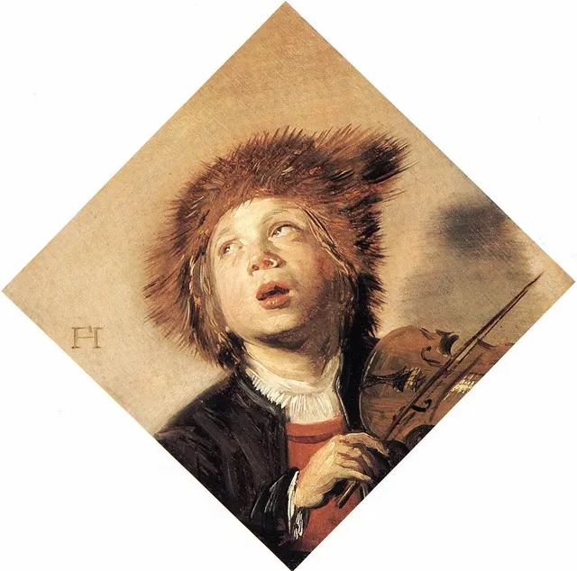 Boy playing a violin