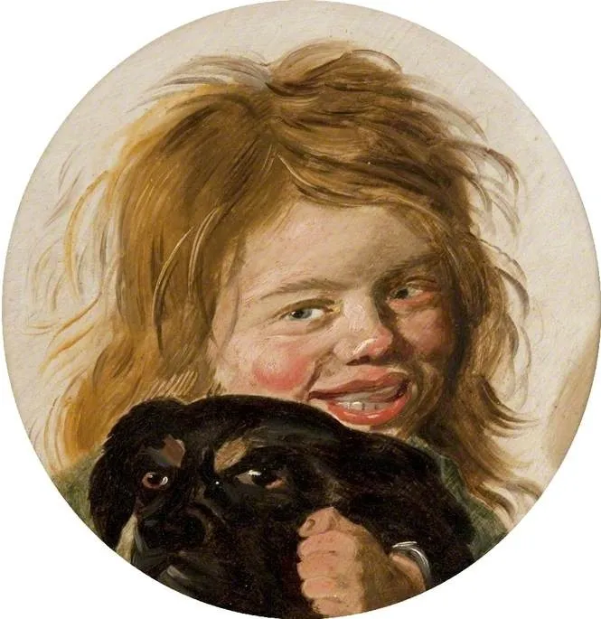 Head of a Boy with a Dog, by Frans Hals, oil, 1650