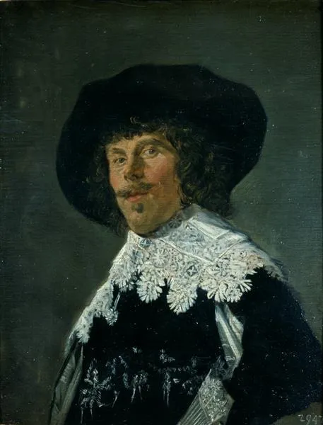 Portrait of a man in a Black Jacket, by Frans Hals, oil, 1633