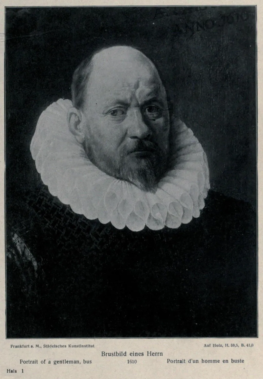 Portrait of a man in a ruff collar, by Frans Hals, oil, 1610