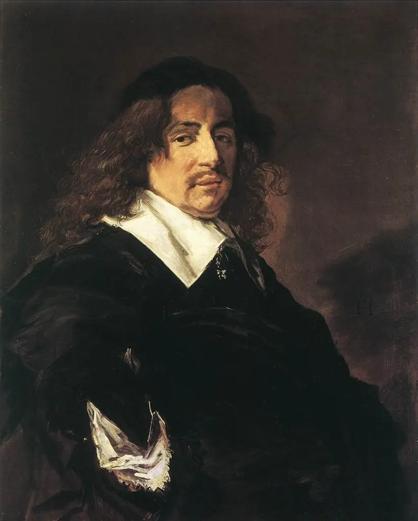 Portrait of a man with long hair and a mustache, by Frans Hals