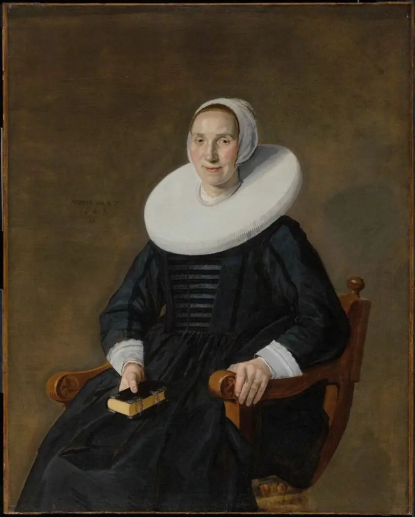 Portrait of a seated woman with a book, by Frans Hals
