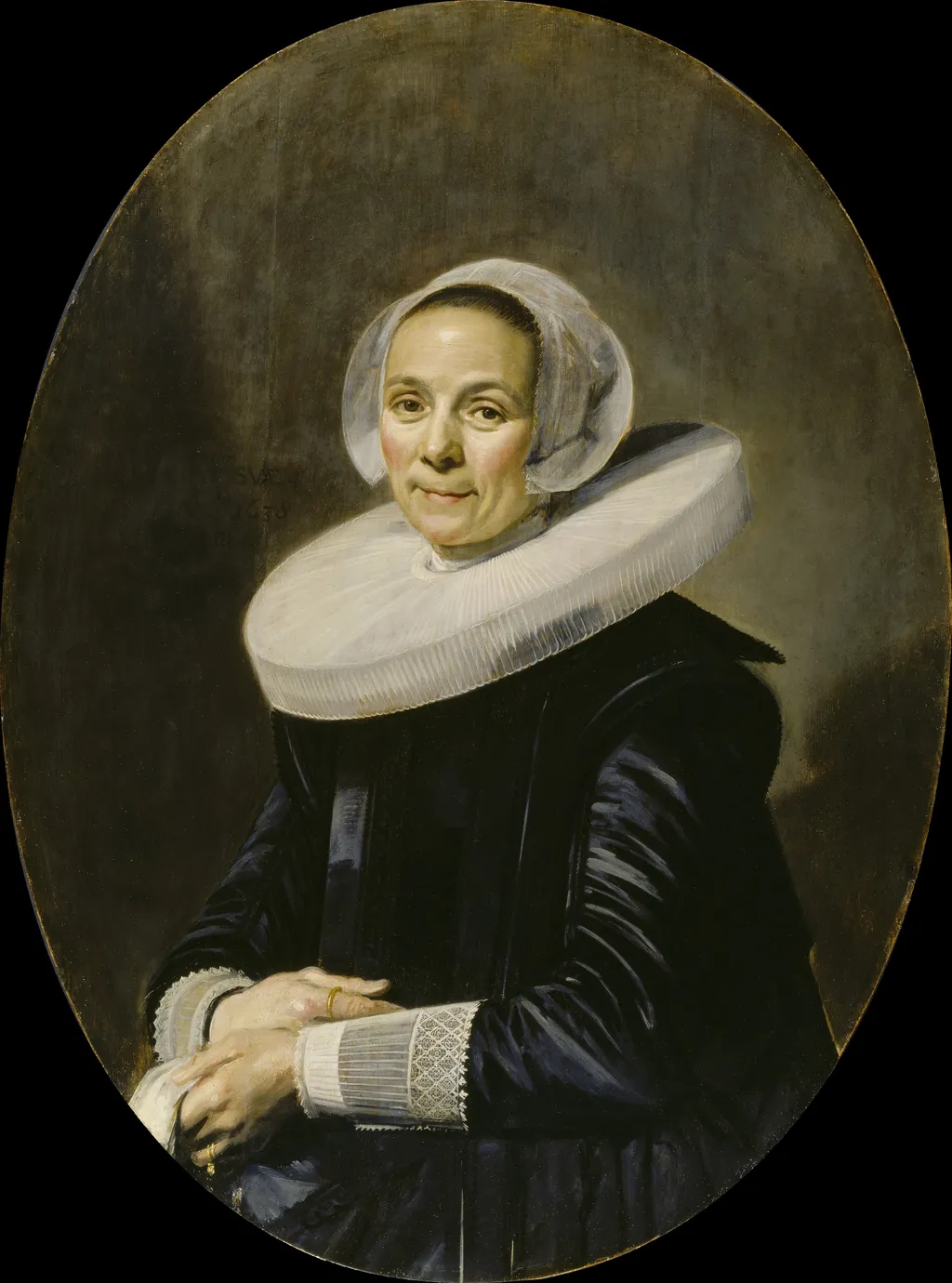 Portrait of a Woman, by Frans Hals, oil, 1638