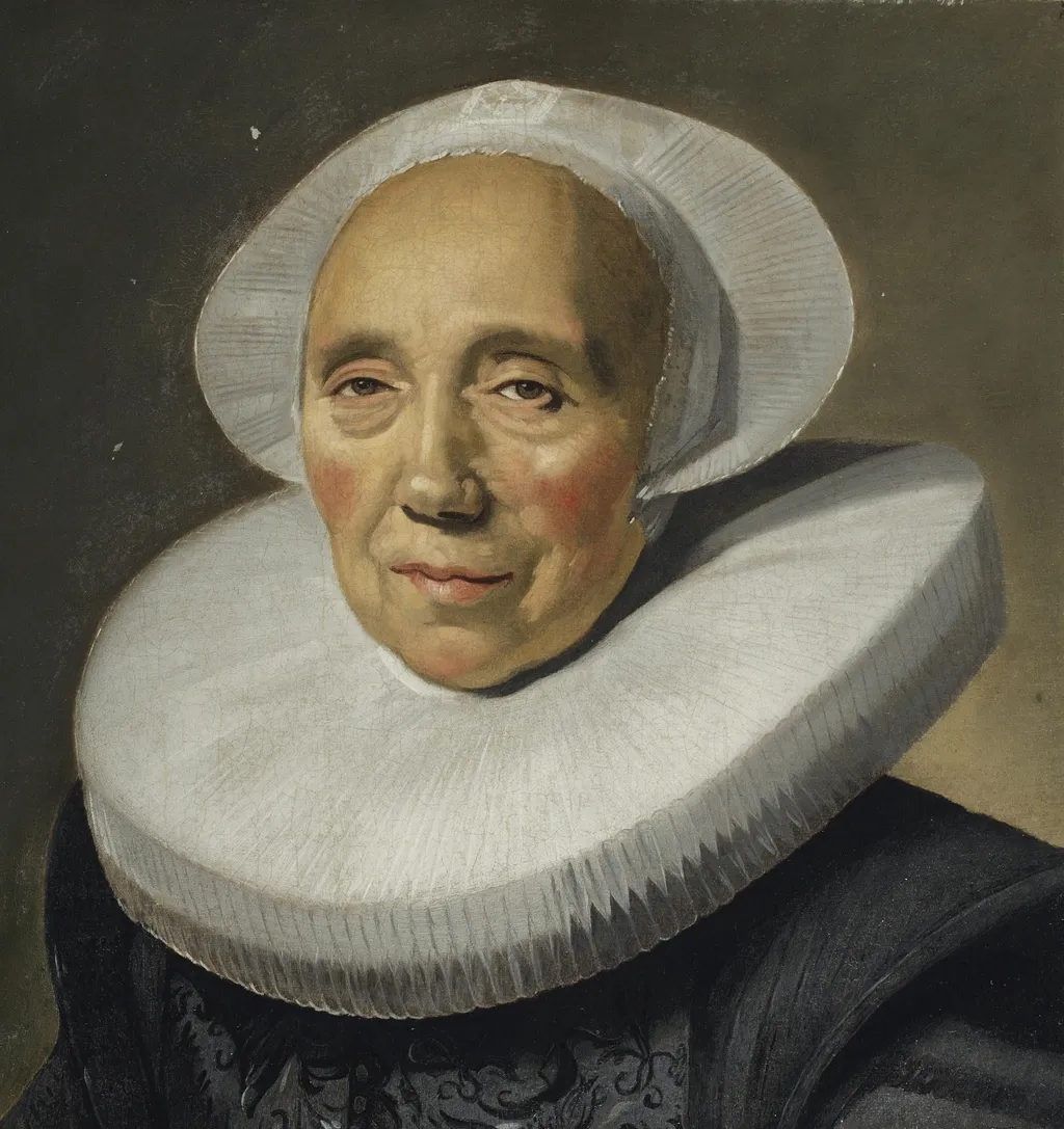 Portrait of an old woman, by Frans Hals, oil, 1633
