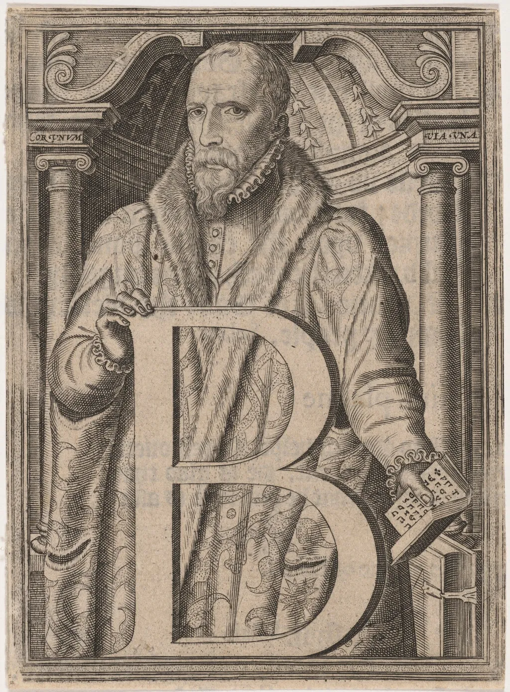 William Cecil, First Baron Burghley, by Frans Hogenberg, ink, 1565
