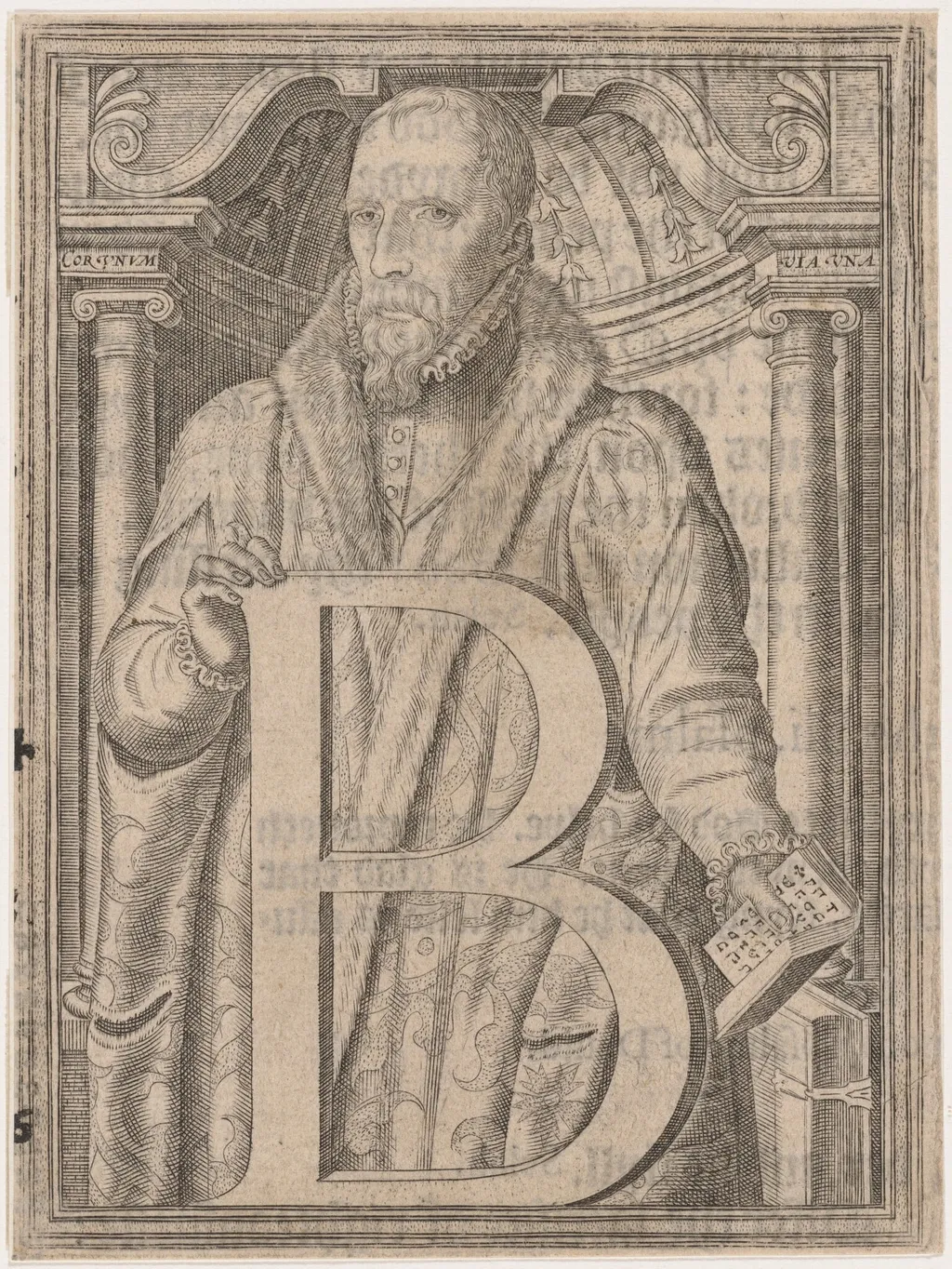William Cecil, First Baron Burghley, by Frans Hogenberg, ink, 1568