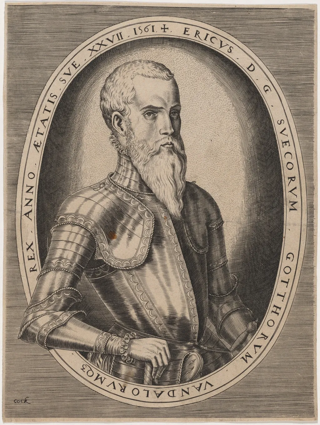 Eric XIV, King of Sweden, by Frans Huys, ink, 1561