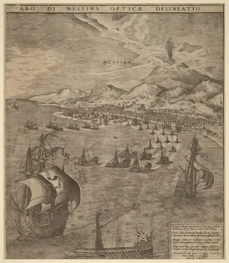 Naval Battle in the Straits of Messina, by Frans Huys