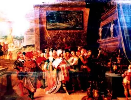 Cresus arătându-și bogățiile lui Solon, by Frans II Franken