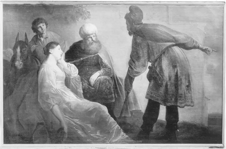 Der Levit und der Mann von Gibeah, by Frans Pietersz de Grebber, unspecified, 1611