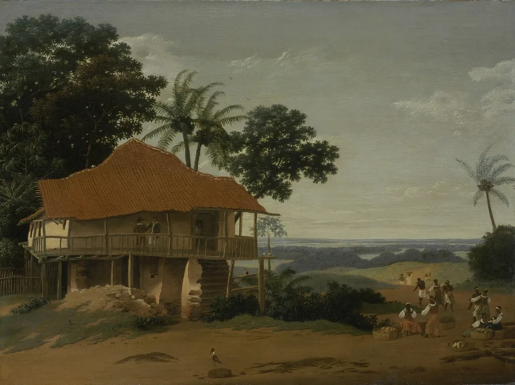Brazilian Landscape with a Worker's House, by Frans Post, oil, 1655