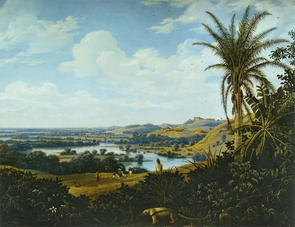 Brazilian landscape with anteater, by Frans Post