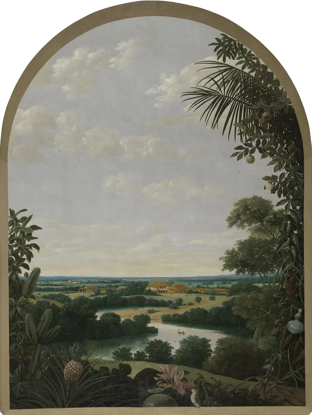 Landscape in Brazil, by Frans Post, oil, 1652