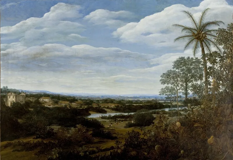 Landscape with a Boa, by Frans Post, oil, 1660