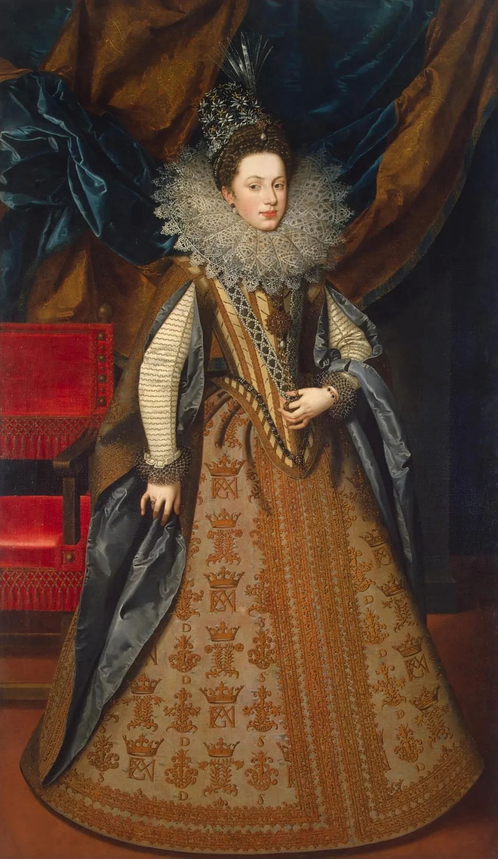 Portrait of Margaret of Savoy, Duchess of Mantua, by Frans Pourbus, the Younger, oil, 1608