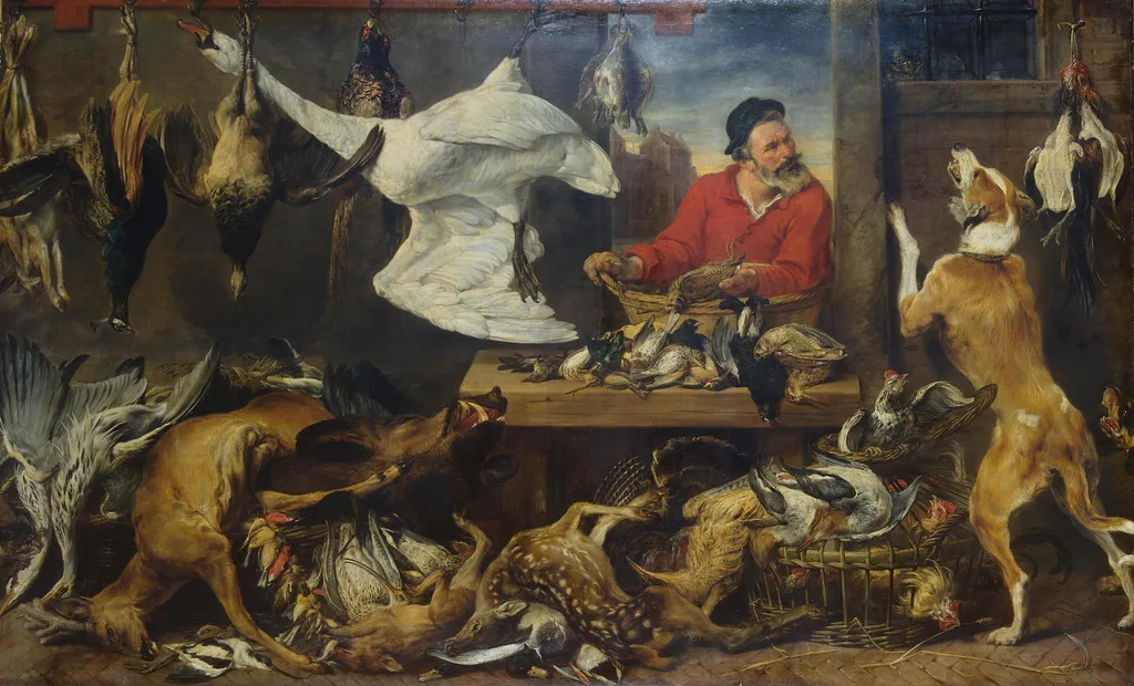 Game Stall, by Frans Snyders, oil, 1619