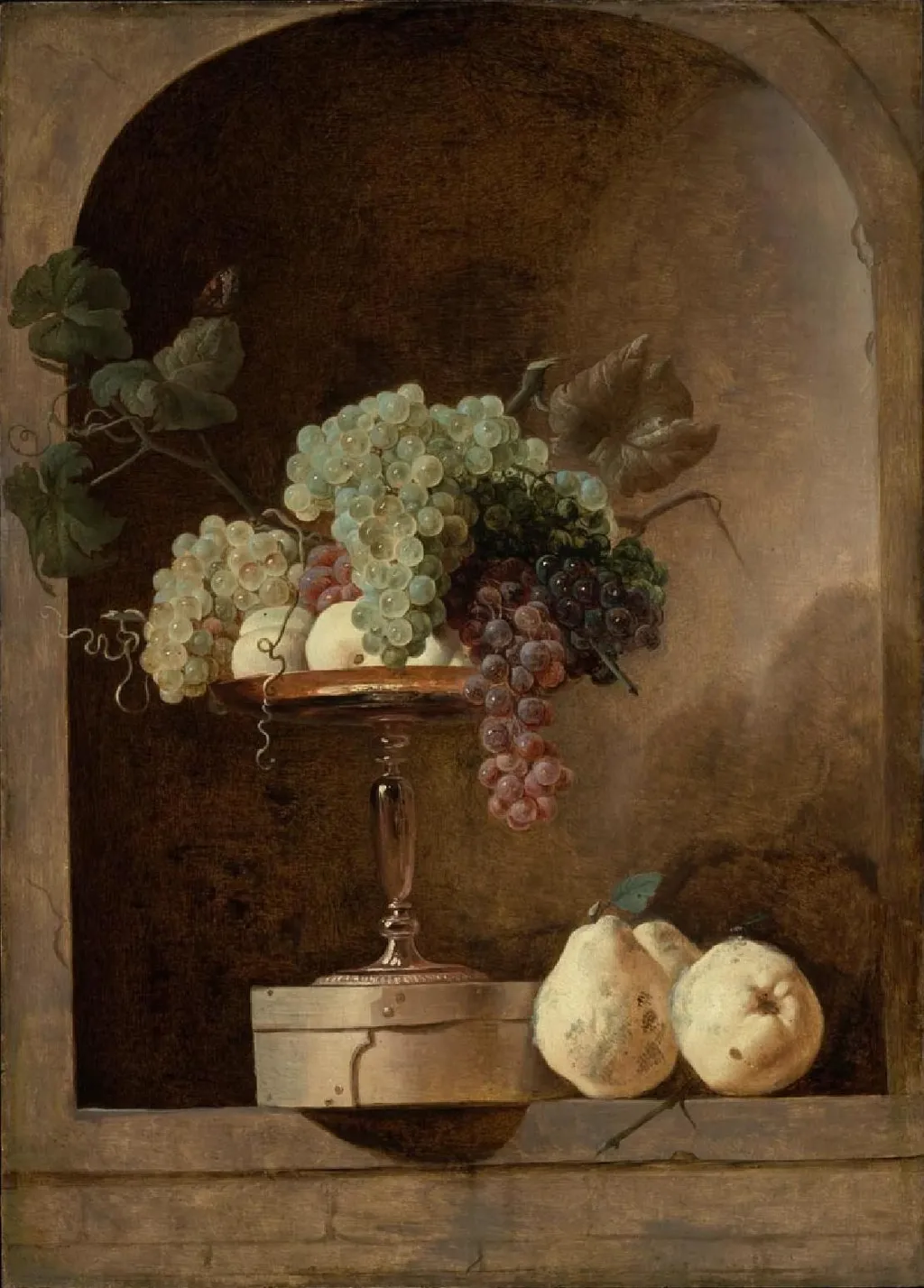 Grapes, Peaches and Quinces in a Niche, by Frans Snyders, oil, 1650