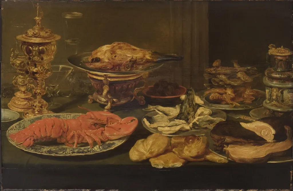 Still Life with a Lobster, by Frans Snyders, oil, 1650