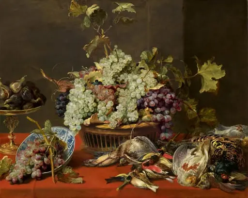 Still Life with Grapes and Game, by Frans Snyders