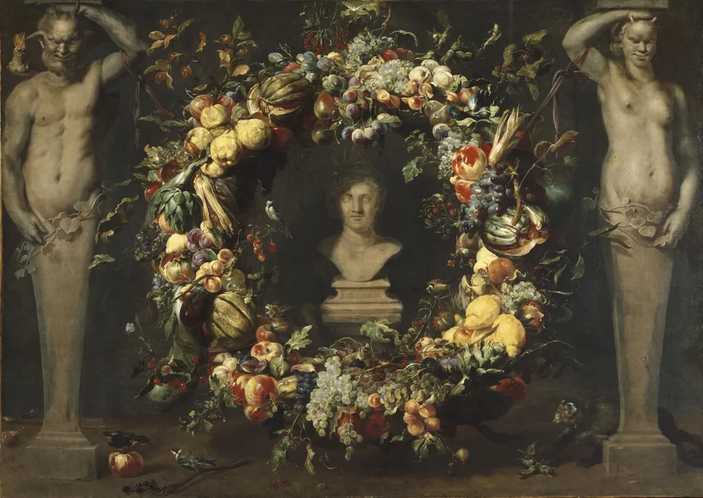 Still Life with Terms and a Bust of Ceres, by Frans Snyders, oil, 1630
