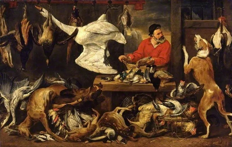 The Fowl Market, by Frans Snyders, oil, 1628