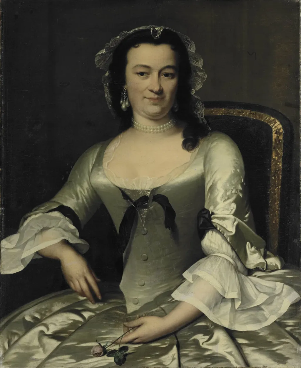 Portrait of Maria Henriëtte van de Pol, Wife of Willem Sautijn, by Frans van der Mijn, unspecified, 1755