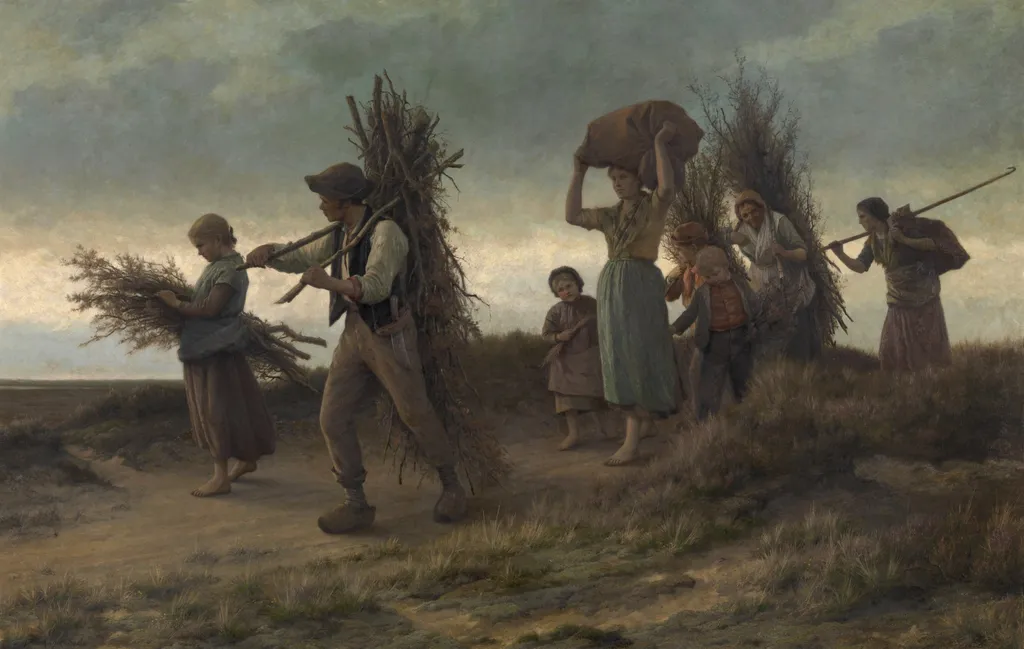 A Kempen Lumberjacks Family, by Frans Van Kuyck, oil, 1894