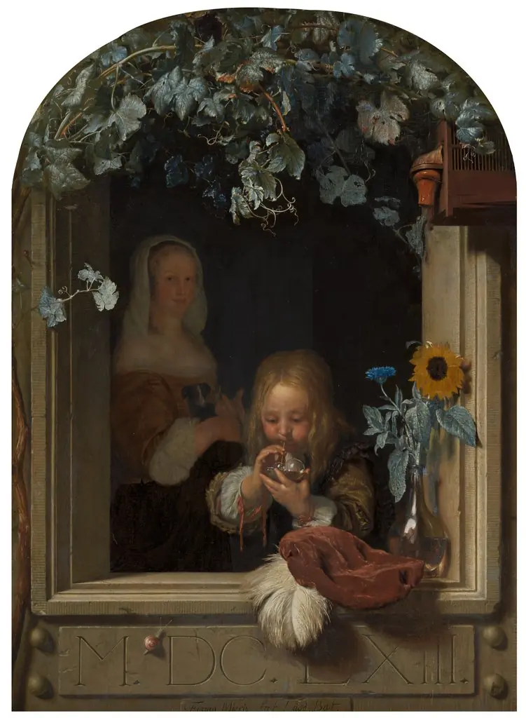 A Boy Blowing Bubbles