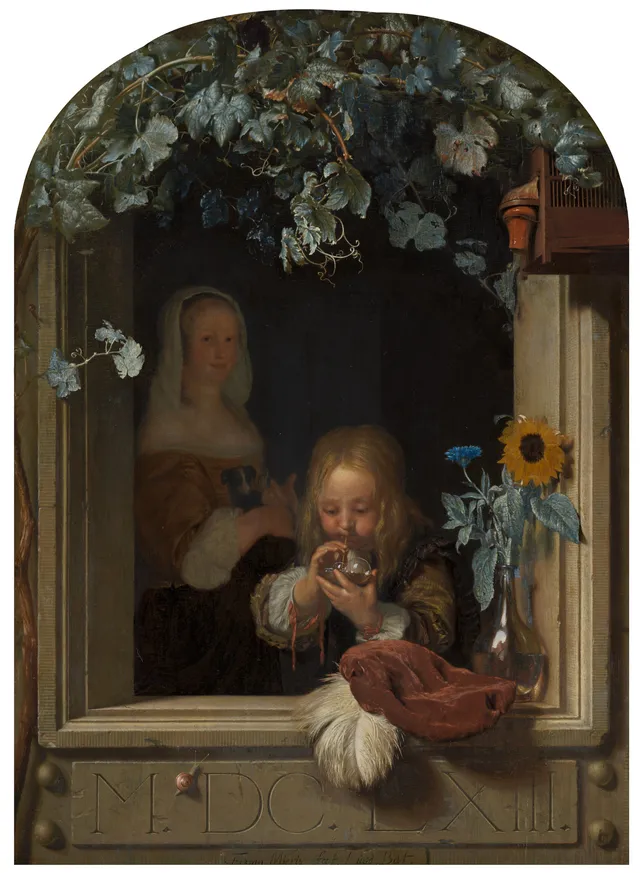 A Boy Blowing Bubbles