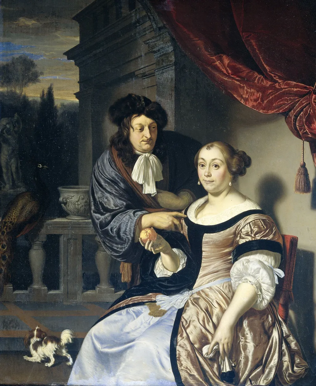 A gentleman and a lady, by Frans van Mieris the Elder, oil, 1690