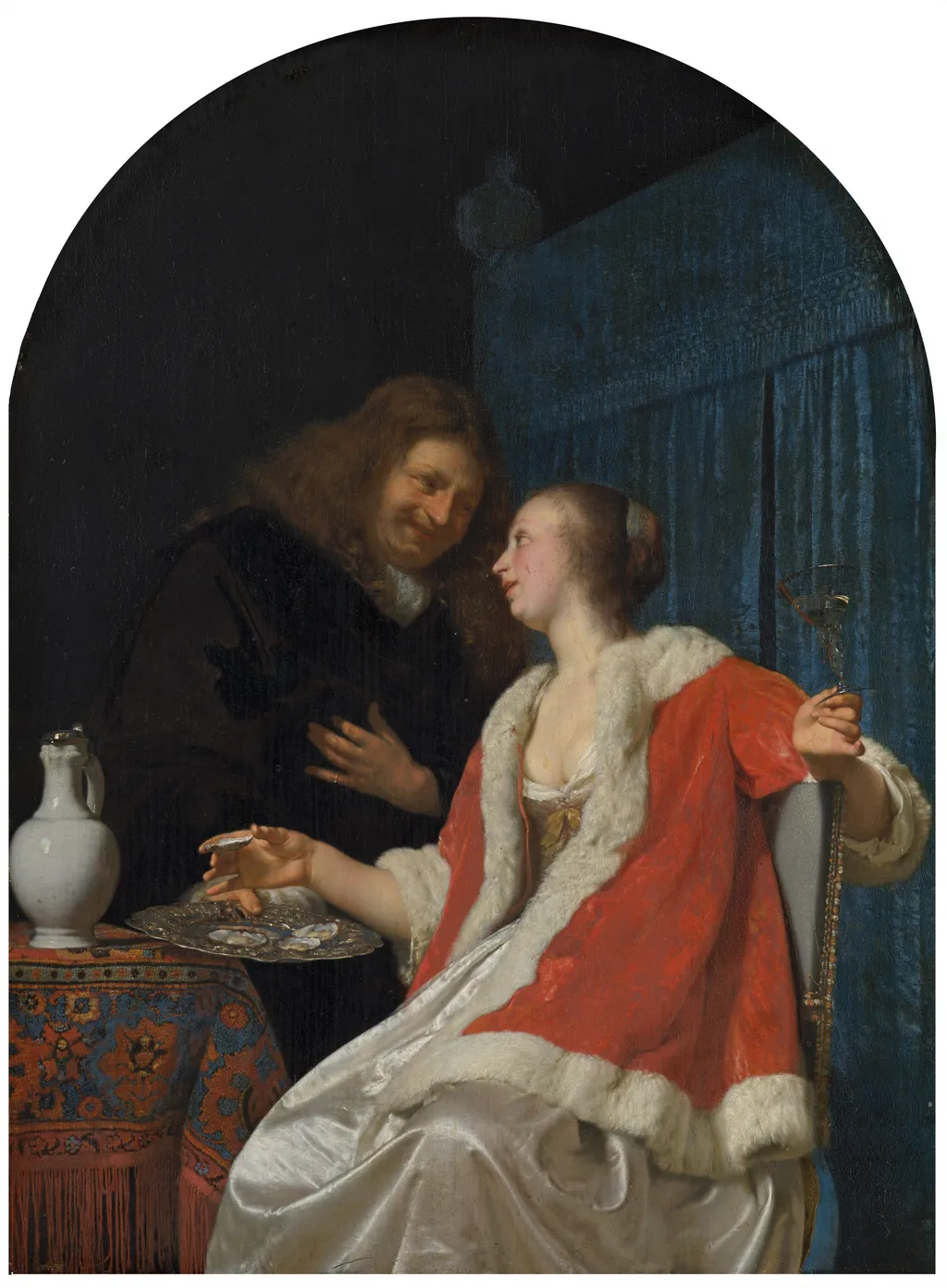 A Meal of Oysters, by Frans van Mieris the Elder, oil, 1661