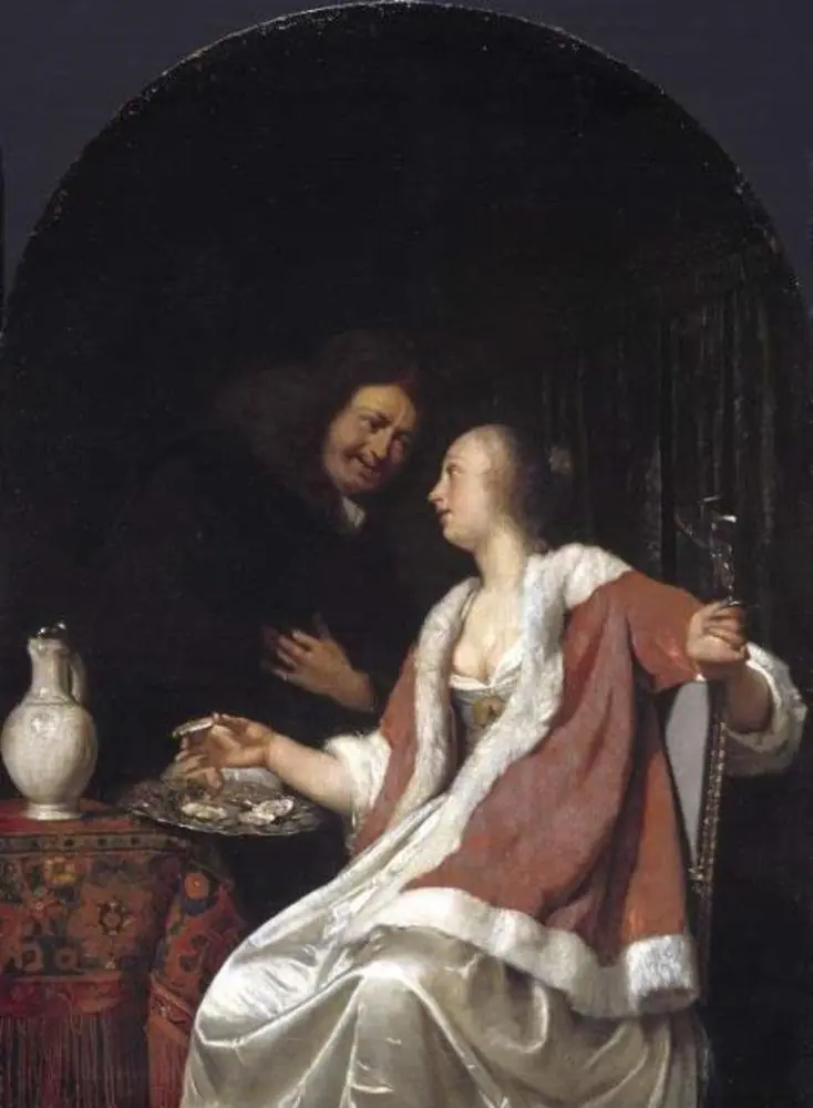 Dutch courtship, by Frans van Mieris the Elder